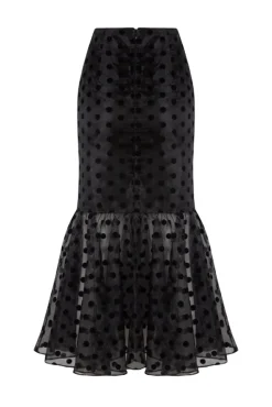 Lily Top And Skirt Set Black Polka