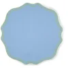 Lime Dotted Blue Linen Placemat, Set of 4