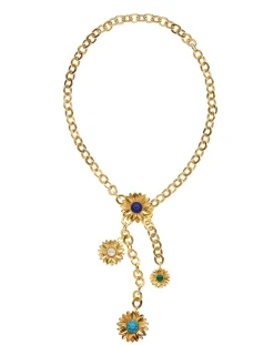 Limoncello Cascade Necklace in Lapis & Turquoise
