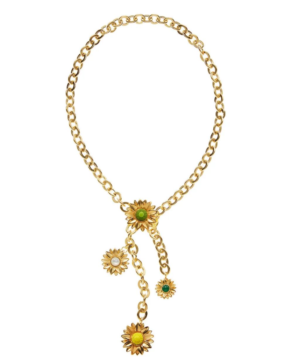 Limoncello Cascade Necklace in Green & Yellow