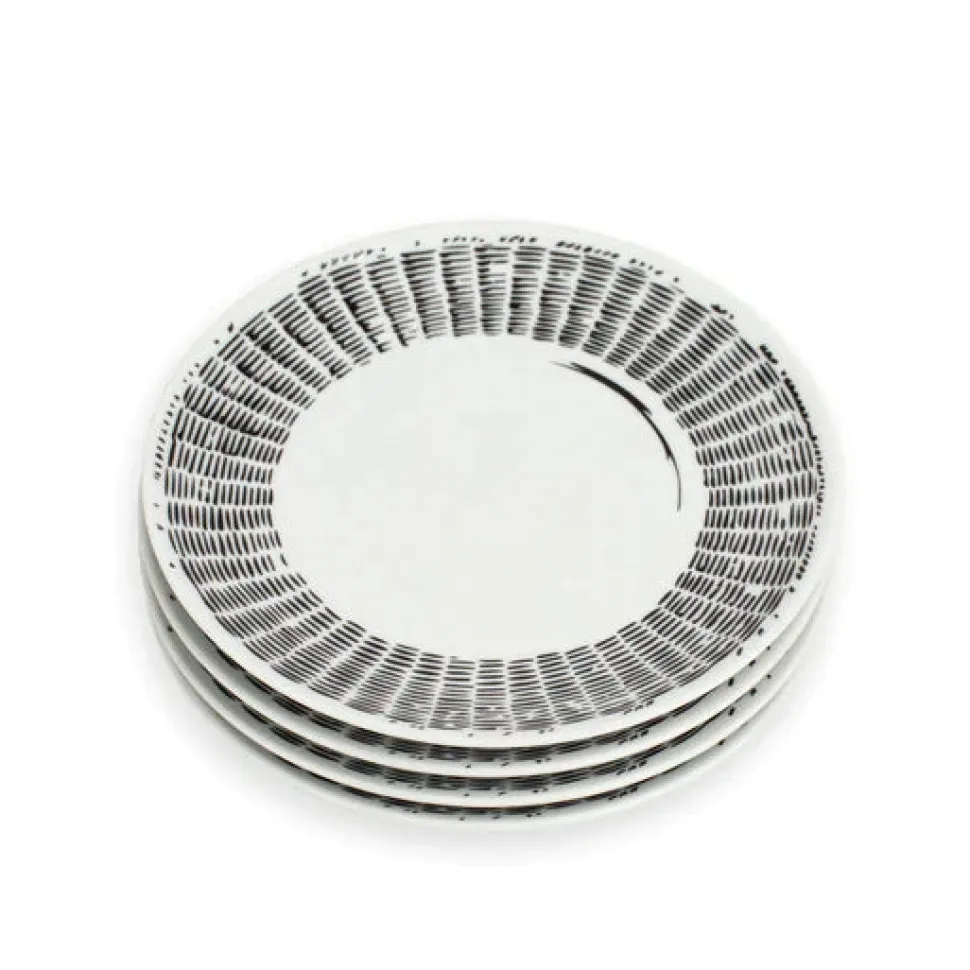 Line Drawing Salad Plates, Set of 4