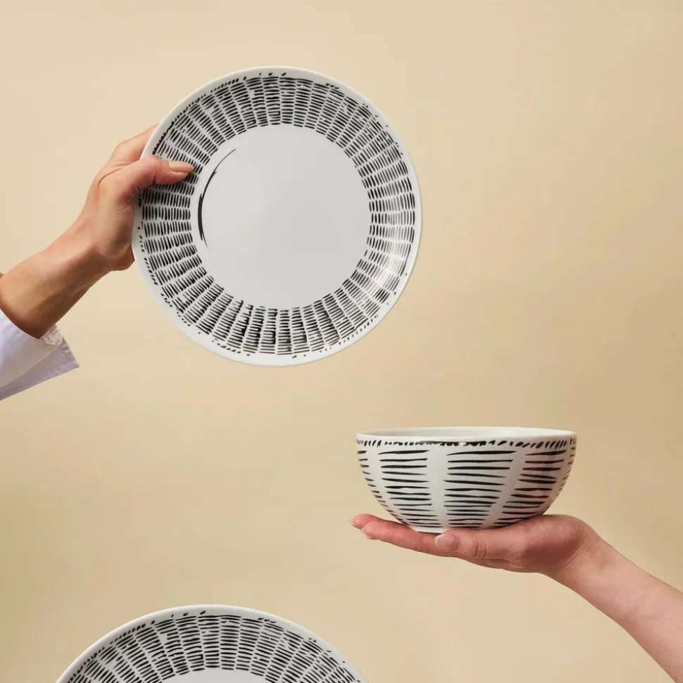 Line Drawing Salad Plates, Set of 4