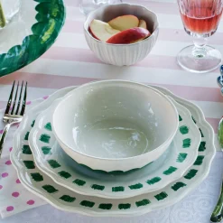 Lisbon Green Stitch Salad Plate
