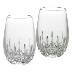 Lismore Essence Stemless Wine White 12 oz, Set of 2