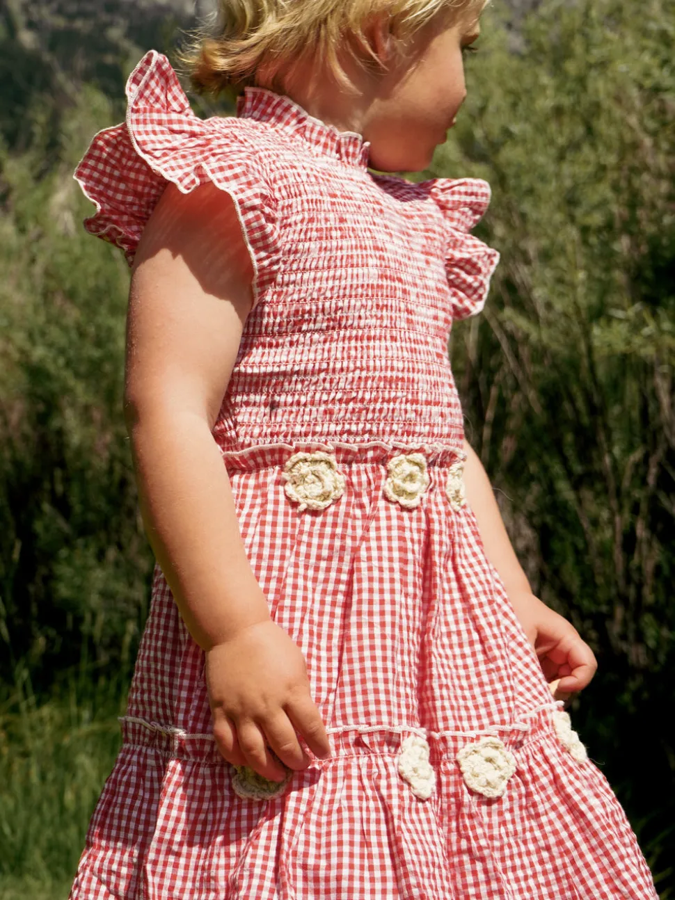 Little Lady Field Dress in Red Gingham