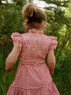 Little Lady Field Dress in Red Gingham