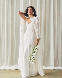Liv Gown in Ivory with Wildflower Clusters