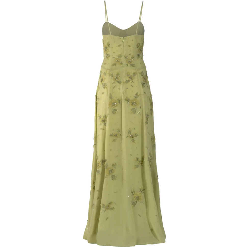 Liv Gown in Tarragon with Wildflower Clusters