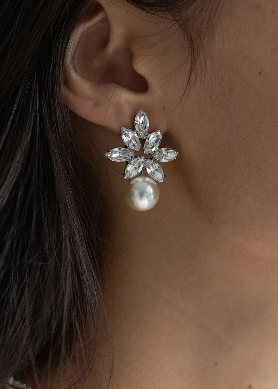 Liza Earrings in Crystal