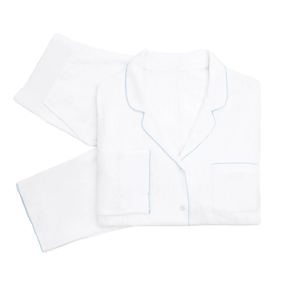 Liza Pointelle Cotton Long Pajamas