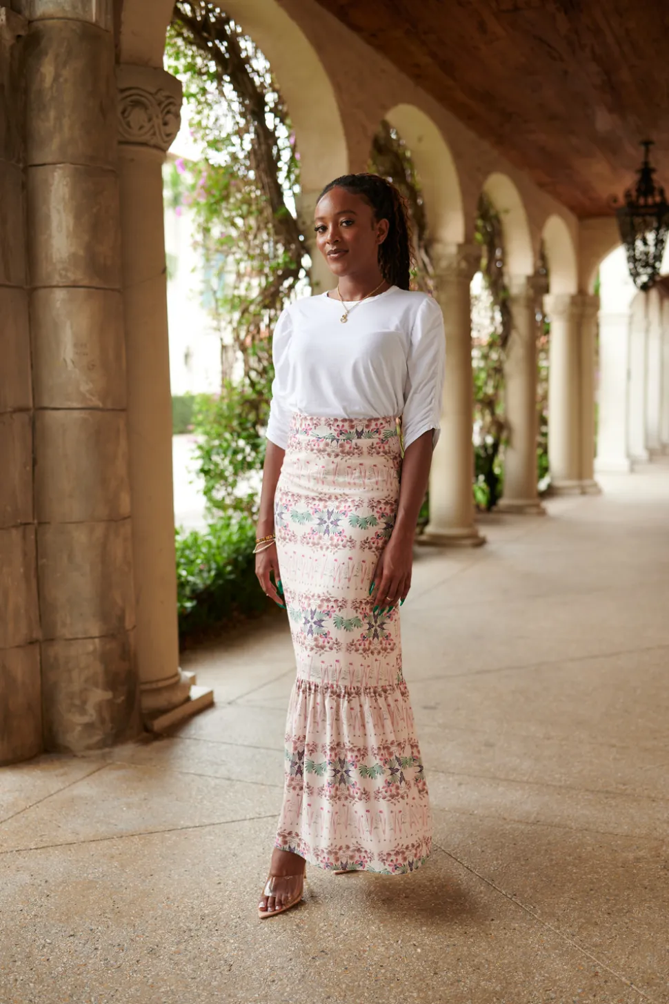 Lizzie Linen Skirt In Breakfast In The Park