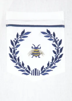 Lizzie White Cotton Pajamas with Bee Embroidery
