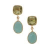 Lola Earrings in Blue & Green