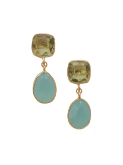 Lola Earrings in Blue & Green
