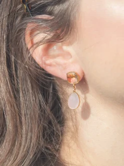 Lola Earrings in Pink & Peach