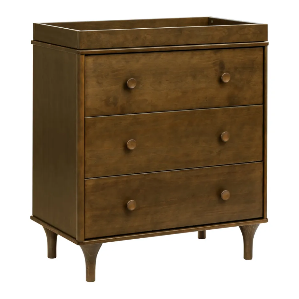 Lolly 3-Drawer Changer Dresser with Removable Changing Tray in Natural Walnut