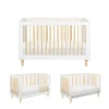 Lolly 3-in-1 Convertible Crib with Toddler Bed Conversion Kit in White & Natural