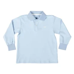 Long Sleeve Carter Polo in Bay Tree Blue