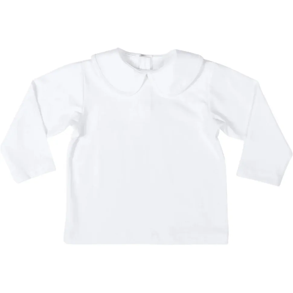 Long Sleeve Teddy Peter Pan in Classic White