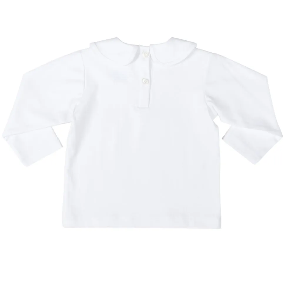 Long Sleeve Teddy Peter Pan in Classic White