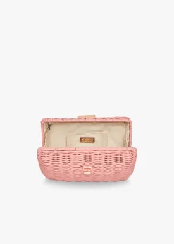 Lou Wicker Straw Clutch Bag