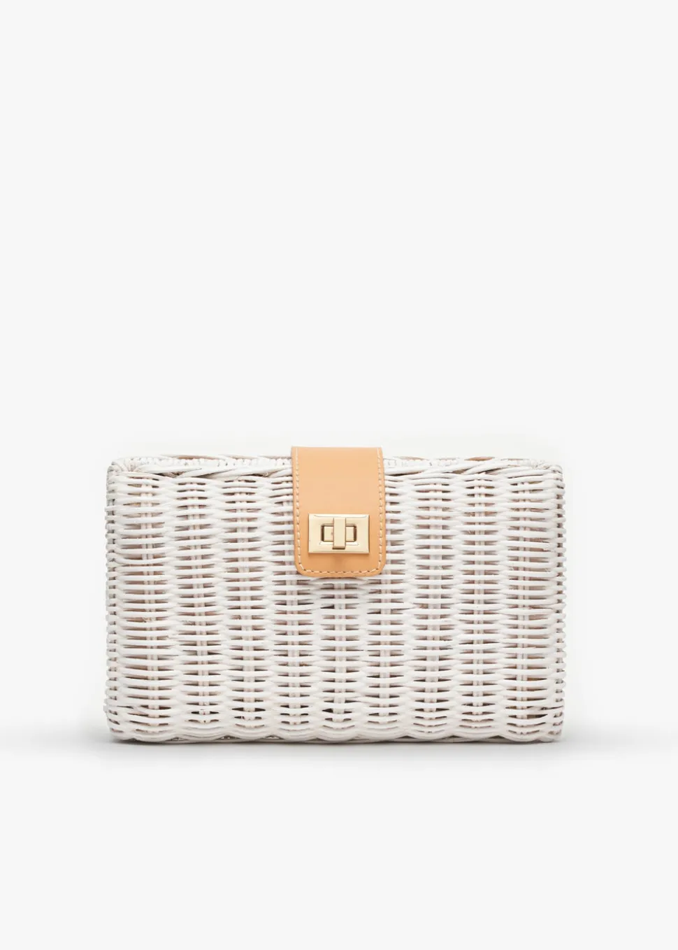 Lou Wicker Straw Clutch Bag