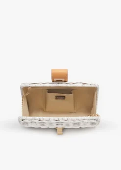 Lou Wicker Straw Clutch Bag