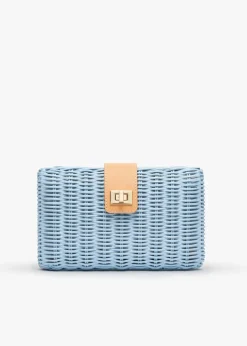 Lou Wicker Straw Clutch Bag