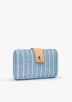 Lou Wicker Straw Clutch Bag