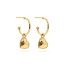 Love Hoop Earrings with Heart Charm in Gold