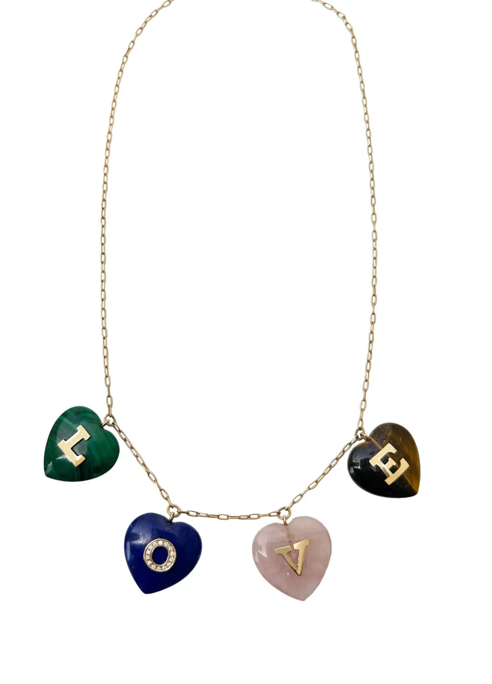 LOVE Multi Gem Heart Necklace