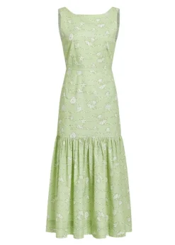 Low-Back Dress in Lime Shell