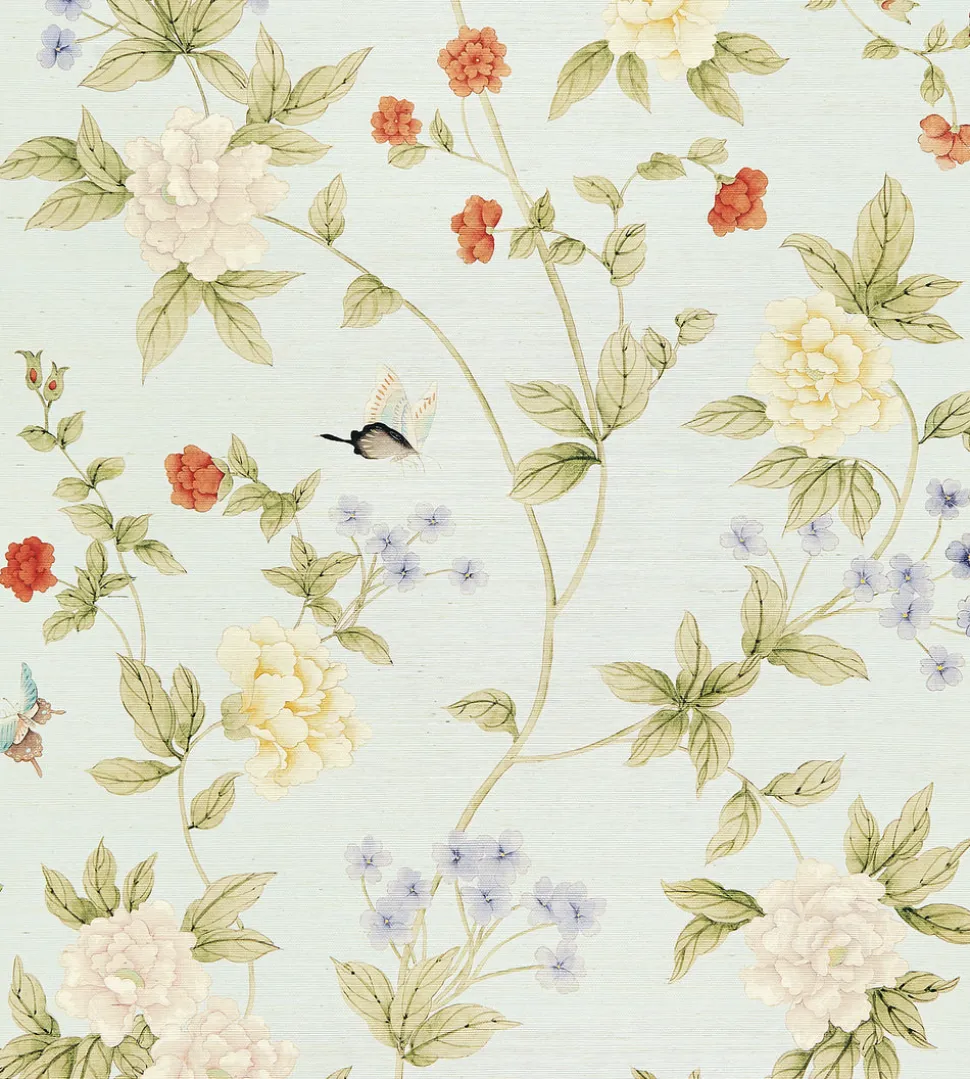 Luoyang Garden Sisal Wallpaper in Sky