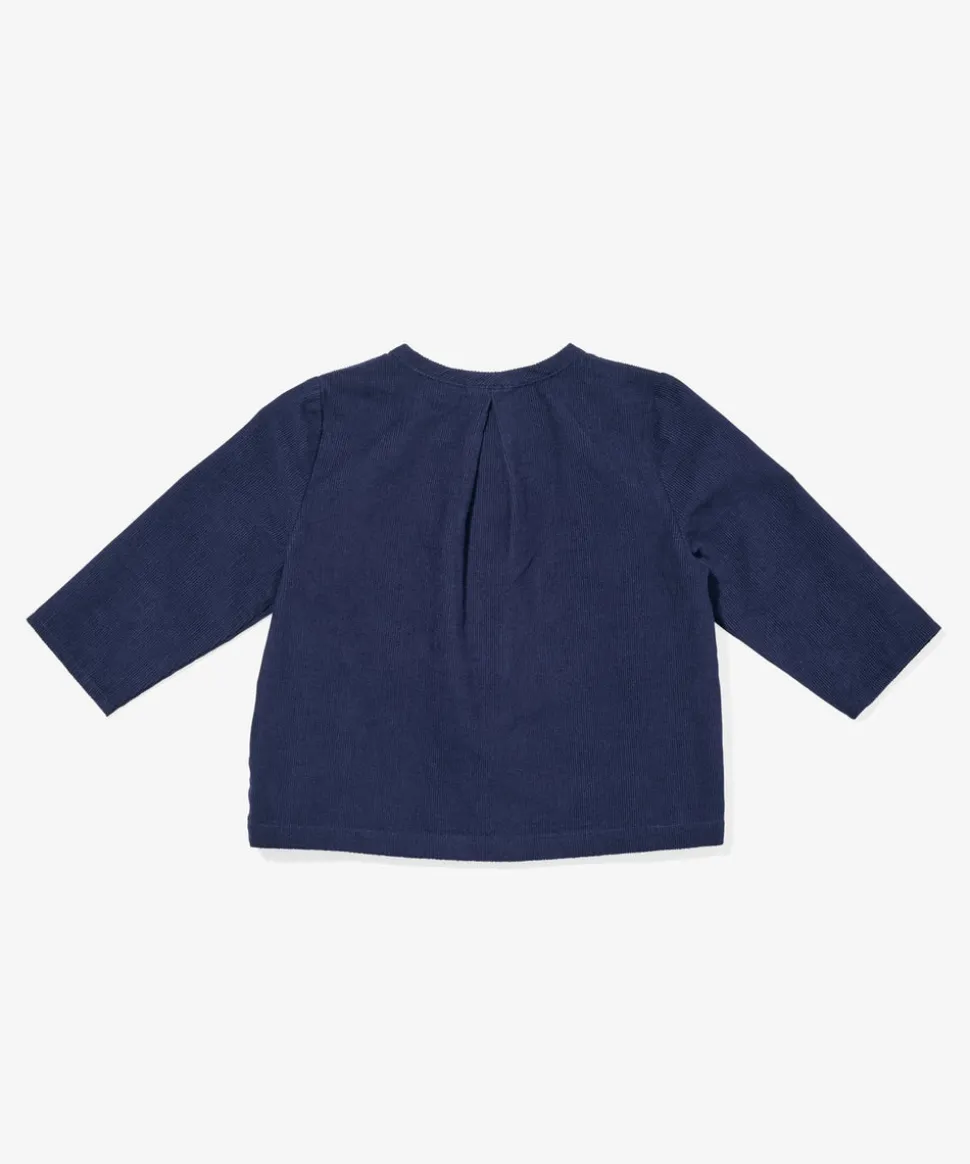 Lupo Baby Shirt in Navy Corduroy