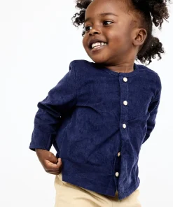 Lupo Baby Shirt in Navy Corduroy