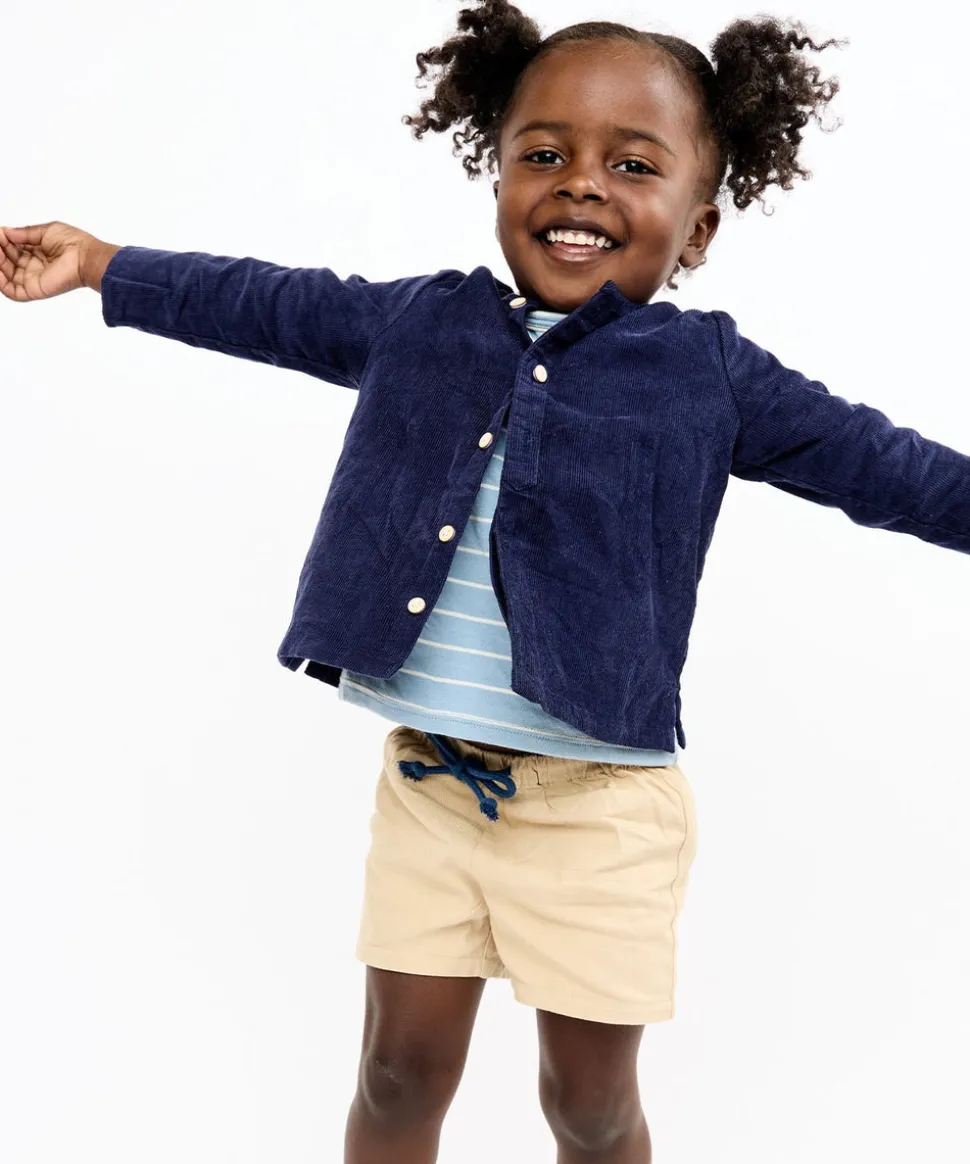 Lupo Baby Shirt in Navy Corduroy