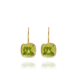 Luzia Button Earrings in Lemon Quartz & 14K Gold