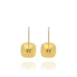 Luzia Button Earrings in Lemon Quartz & 14K Gold