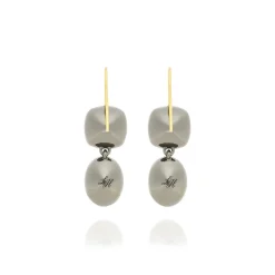 Luzia Cushion Oval Double Drop Earrings in Lemon Quartz