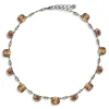 Luzia Cushion Oval Necklace in Yellow Citrine