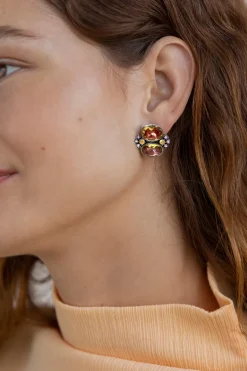 Luzia Dama Cluster Earrings in Yellow Citrine