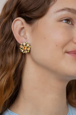 Luzia Duquesa Cluster Earrings in Yellow Citrine