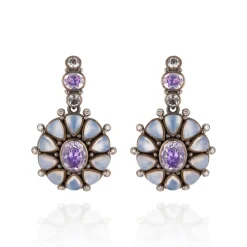 Luzia Princesa Cluster Drop Earrings in Lavender Moon Quartz