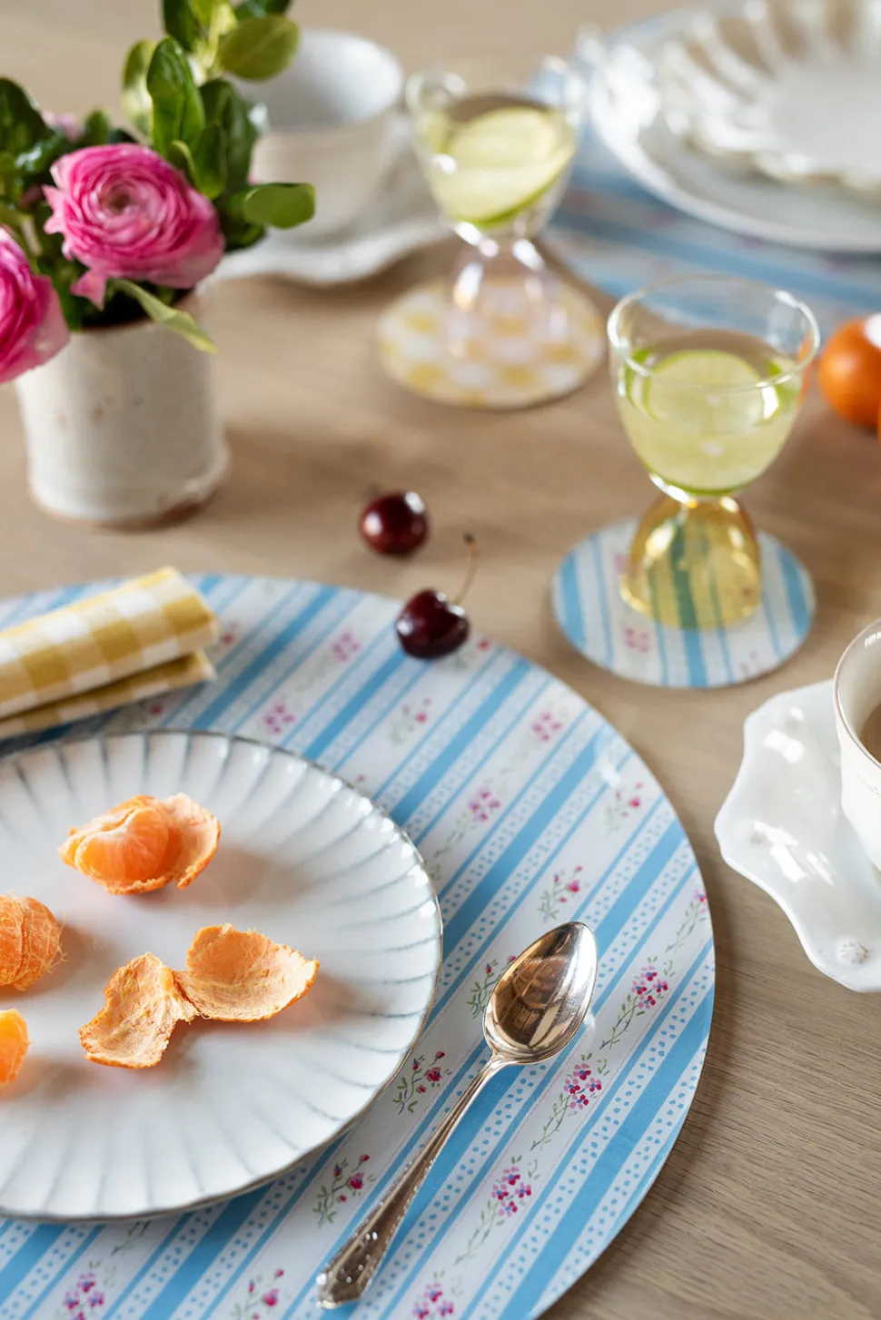 Mabel Vintage Floral Stripe Placemat