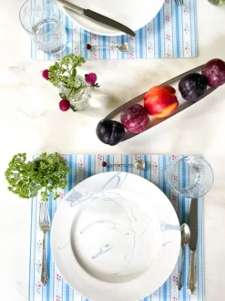 Mabel Vintage Floral Stripe Placemat
