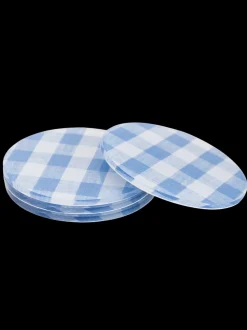 Mack Blue Gingham Coaster Set