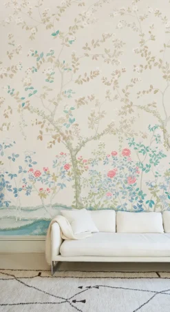 Madame De Pompadour Panel Set Wallpaper in Alabaster