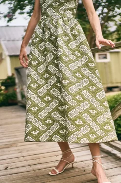 Maddy Dress in Legacy Jacquard Olive