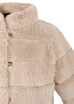 Madeleine Rayé Faux Fur Bolero in Crème