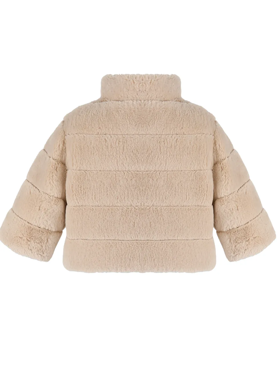 Madeleine Rayé Faux Fur Bolero in Crème